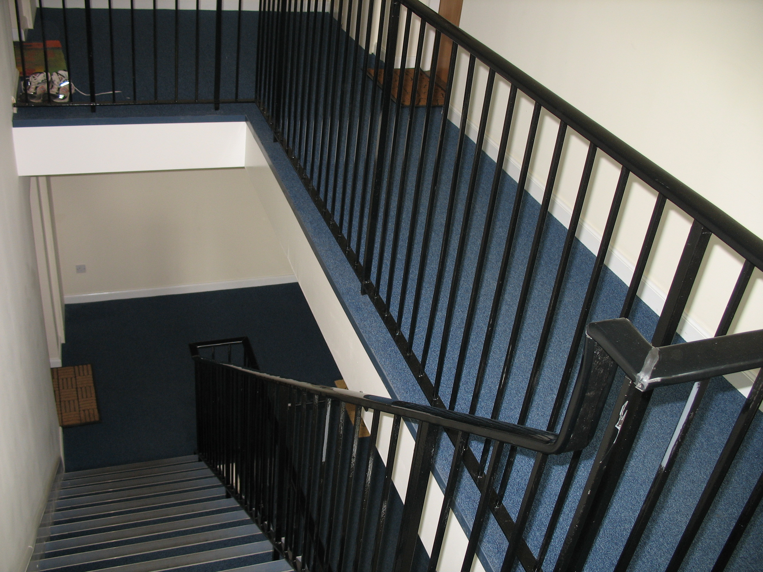 carpet tiles on stairwell, Motherwell